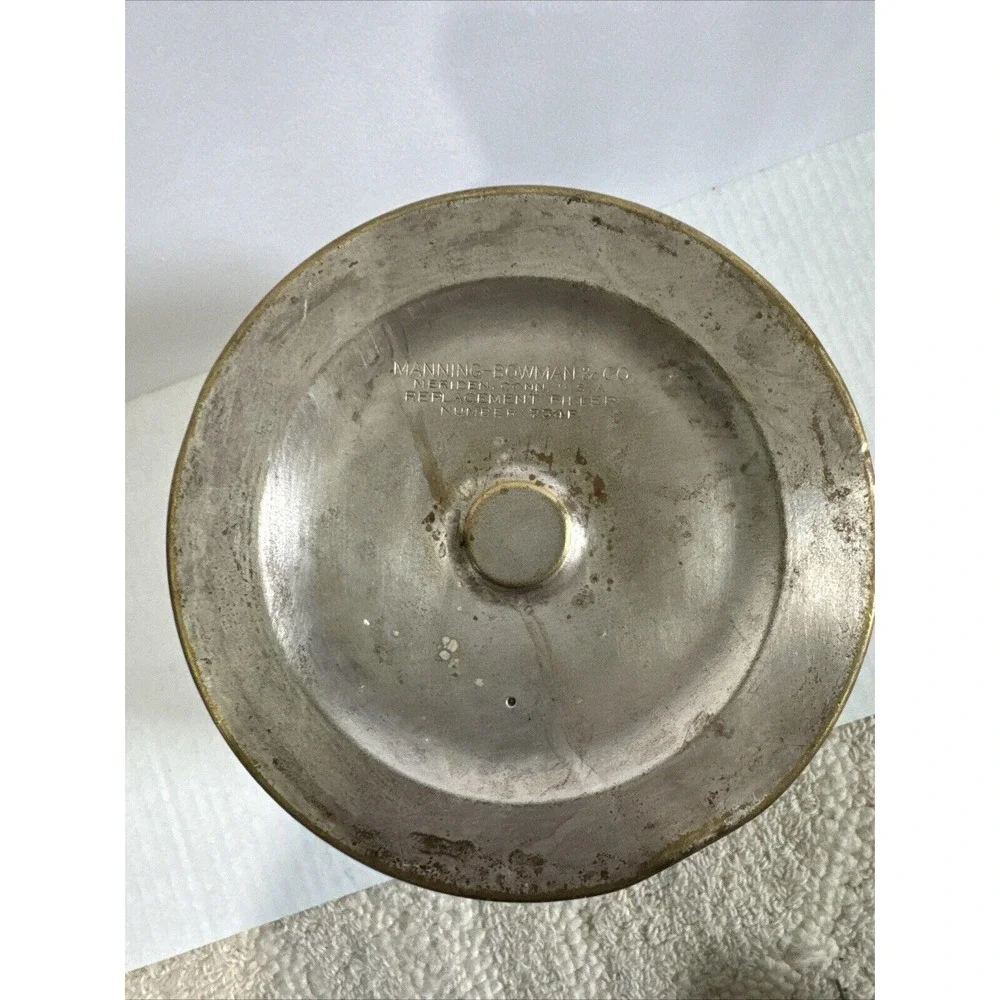 Vintage Manning Bowman Co Brass Ice Bucket Rustic Farmhouse